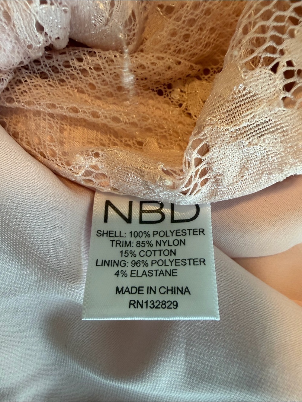 NBD Revolve Pink Satin Lace Bustier Strapless Cocktail Dress M Asymmetrical - Picture 7 of 7